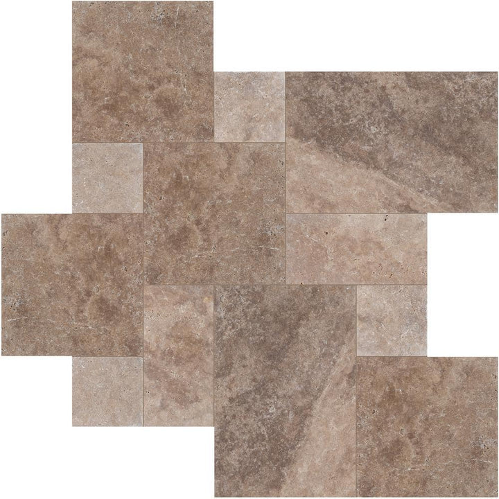 MSI Mediterranean Walnut 10 Piece Tumbled Travertine Paver Kit (30 Kits / 480 sq. ft. / pallet)