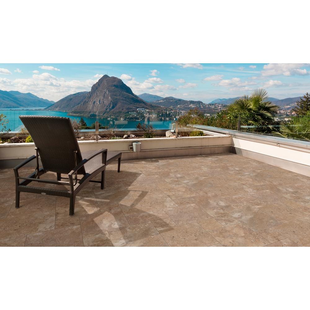 MSI Mediterranean Walnut 10 Piece Tumbled Travertine Paver Kit (30 Kits / 480 sq. ft. / pallet)