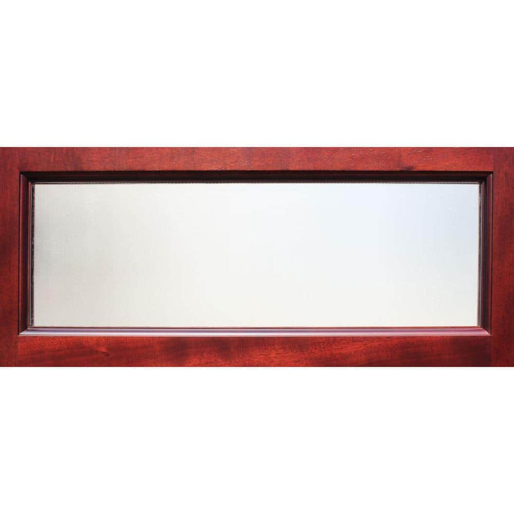36 in. x 80 in. Contemporary 5 Lite Mist Lite Stained Mahogany Wood Prehung Front Door