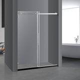 MEDUNJESS BradF 60 in. W x 76 in. H Sliding Frameless Shower Door in Brushed Nickel with 3/8 in. (10mm) Tempered Clear Glass