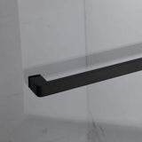 MEDUNJESS BradF 60 in. W x 76 in. H Sliding Semi-Frameless Shower Door in Matte Black with 3/8 in. (10mm) Tempered Clear Glass
