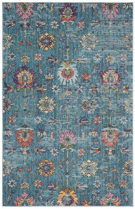 Safavieh Merlot Peri 7 x 7 Blue/Multi Square Indoor Floral/Botanical Oriental Area Rug