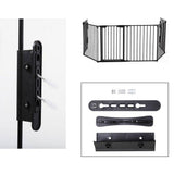 0.6 in. D x 22.04 in. W x 2.42 ft. H Black Metal Fence Rail (All Width 146.46 in.) (6-Piece)