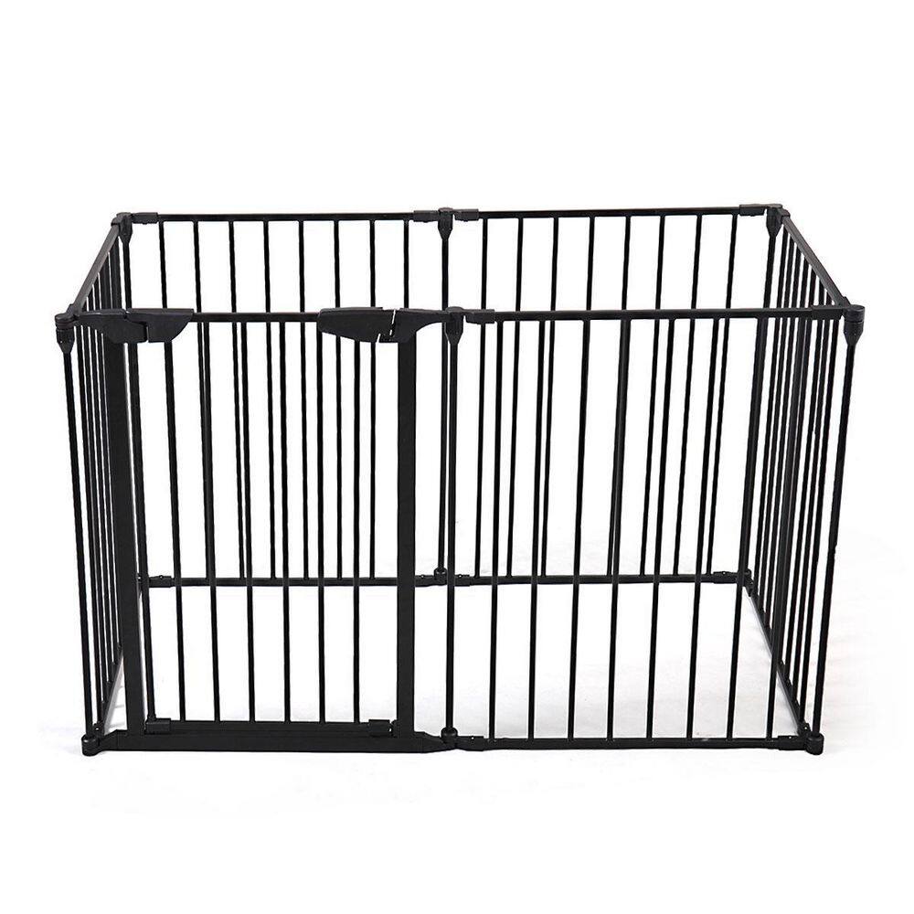 0.6 in. D x 22.04 in. W x 2.42 ft. H Black Metal Fence Rail (All Width 146.46 in.) (6-Piece)