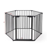 0.6 in. D x 22.04 in. W x 2.42 ft. H Black Metal Fence Rail (All Width 146.46 in.) (6-Piece)