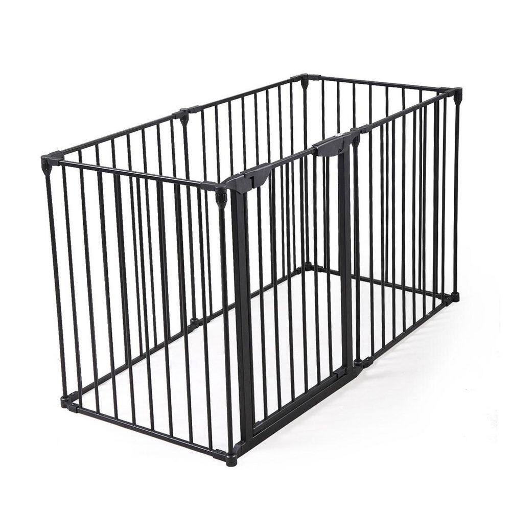 0.6 in. D x 22.04 in. W x 2.42 ft. H Black Metal Fence Rail (All Width 146.46 in.) (6-Piece)