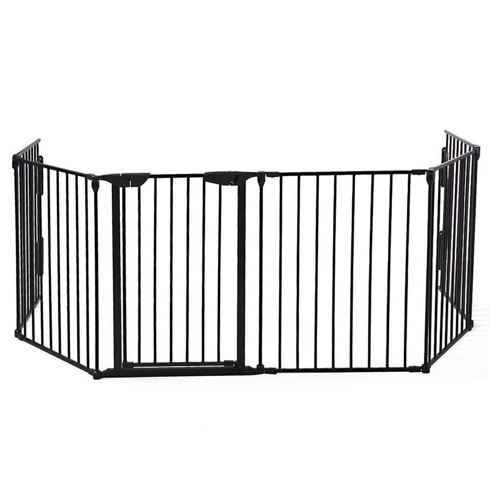 0.6 in. D x 22.04 in. W x 2.42 ft. H Black Metal Fence Rail (All Width 146.46 in.) (6-Piece)