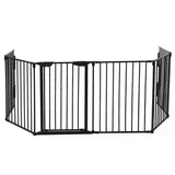 0.6 in. D x 22.04 in. W x 2.42 ft. H Black Metal Fence Rail (All Width 146.46 in.) (6-Piece)