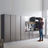 Klair Living Nova Series Wood Base Door Wall Mounted Garage Cabinet in Metallic Gray (32 in W x 24 in. H x 20 in D)