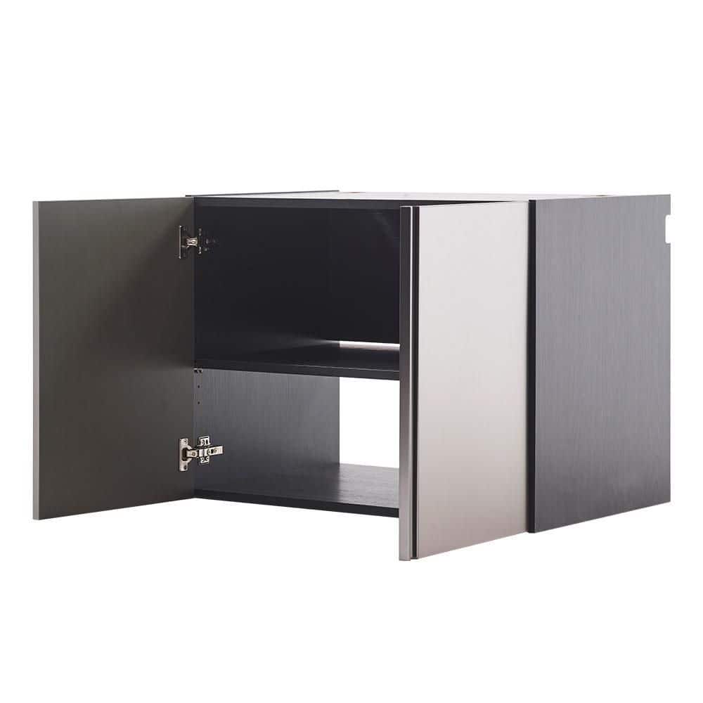 Klair Living Nova Series Wood Base Door Wall Mounted Garage Cabinet in Metallic Gray (32 in W x 24 in. H x 20 in D)