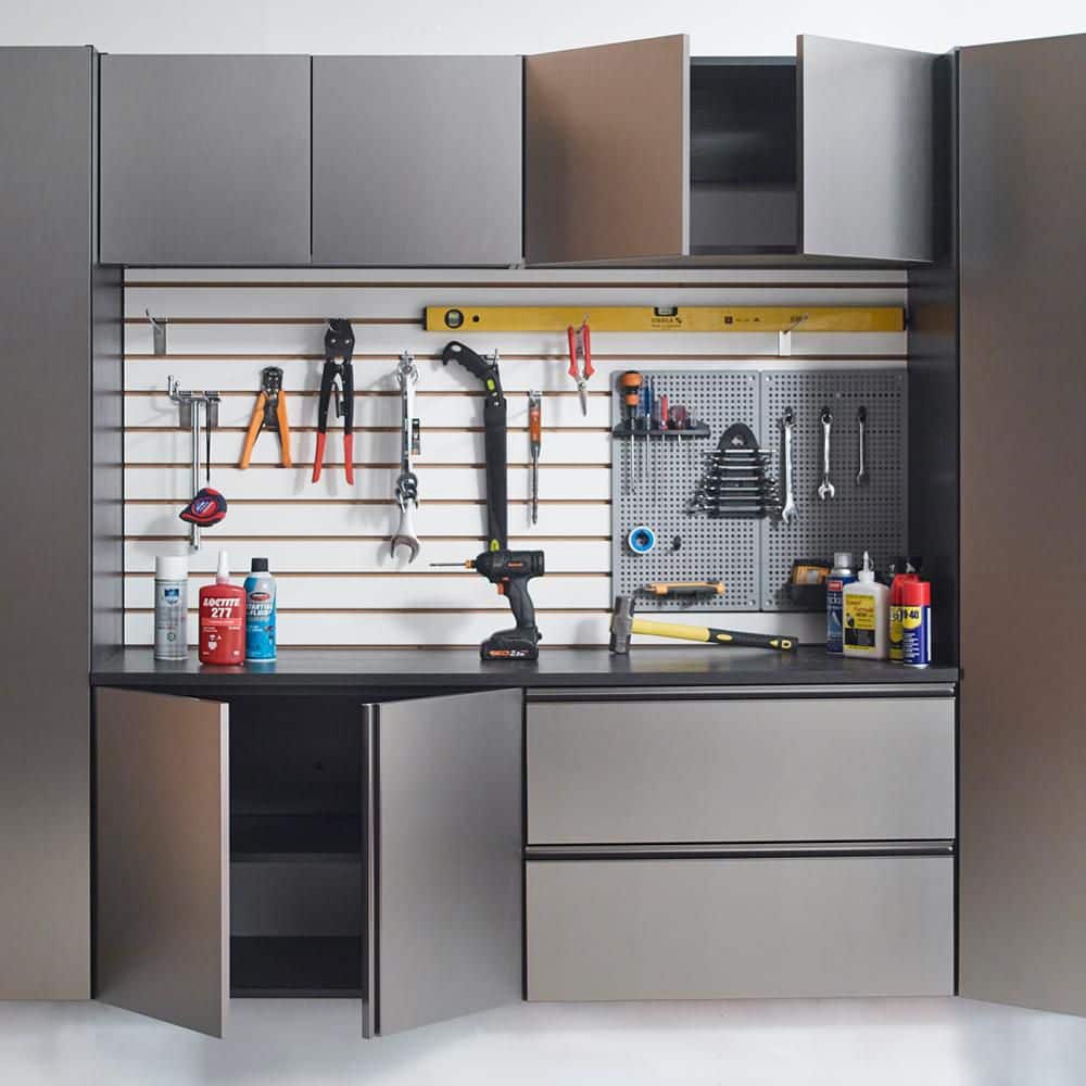 Klair Living Nova Series Wood Base Drawer Wall Mounted Garage Cabinet in Metallic Gray (32 in W x 24 in. H x 20 in D)
