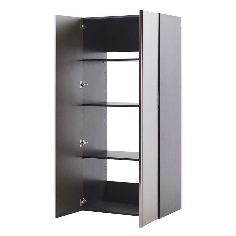 Klair Living Nova Series Wood Wall Mounted Utility Storage Garage Cabinet in Metallic Gray (32 in. W x 72 in. H x 20 in. D)