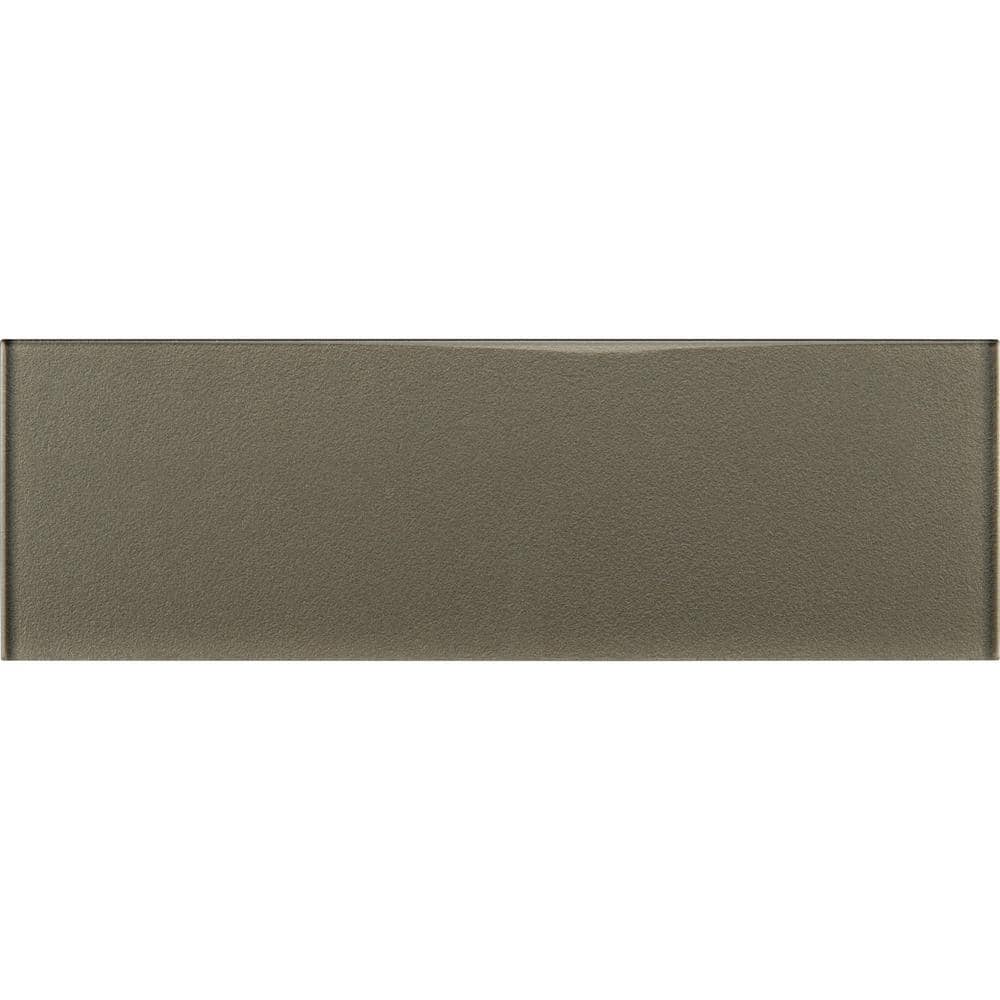MSI Metallic 4 in. x 12 in. Glossy Glass Gray Subway Tile (5 sq. ft. / case)