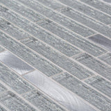 Jeffrey Court Ice Pencil 11.5 in. x 11.875 in. x 8 mm Interlocking Textured Glossy Glass/Metal Mosaic Tile