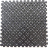 Norsk Multi-Purpose 18.3 in. x 18.3 in. Metallic Pewter PVC Garage Flooring Tile with Raised Diamond Pattern (6-Pieces)