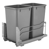 Rev-A-Shelf 27-Quart Double Pull-Out Trash Can, Soft-Close, 11.01 in W x 22.09 in D x 18.94 in H