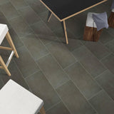 Metro Anthracite 12 in. x 24 in. Matte Porcelain Stone Look Floor and Wall Tile (14 sq. ft./Case)