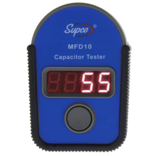 Supco MFD10 capacitor - front view (Product Type: Capacitor)