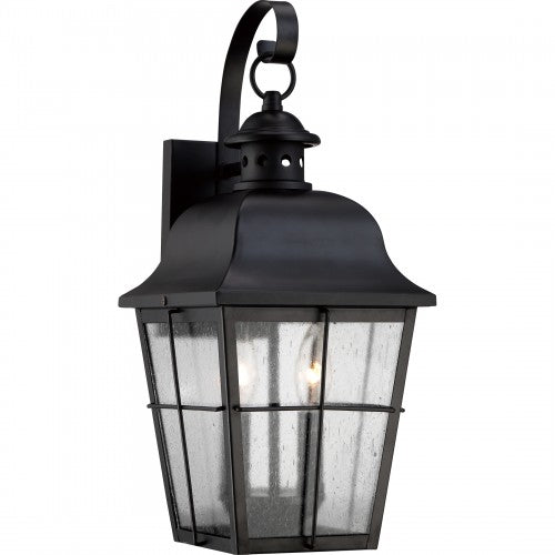 Quoizel Millhouse 22-in H Mystic Black Candelabra Base (E-12) Outdoor Wall Light