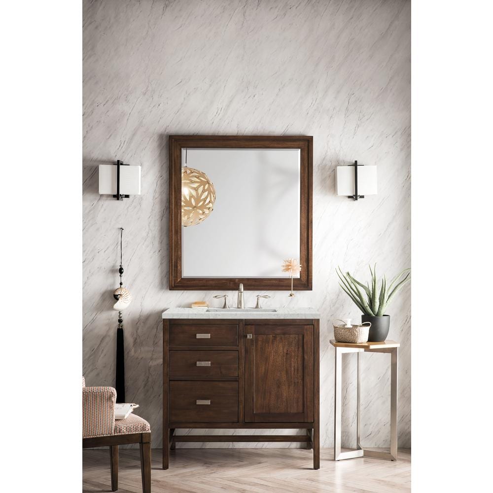 James Martin Vanities Addison 36" Rectangular Wall Mirror - Mid-Century Acacia