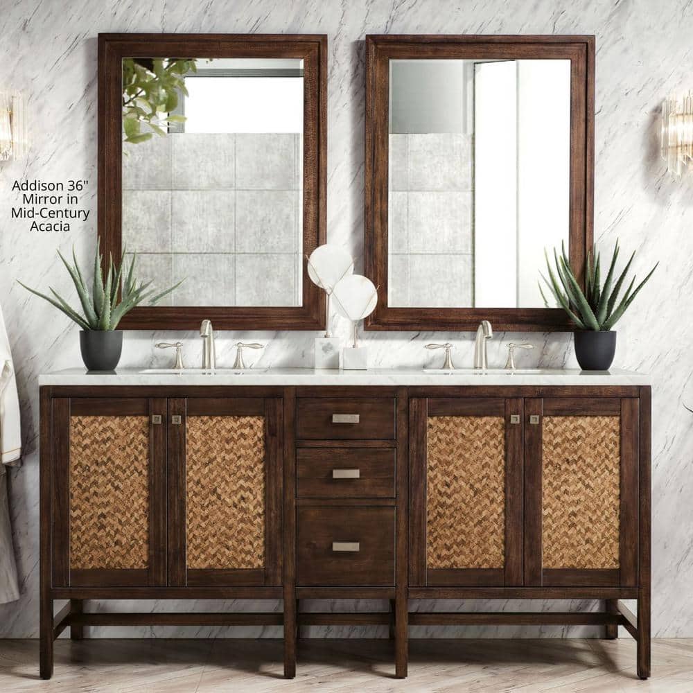 James Martin Vanities Addison 48" Rectangular Wall Mirror in Glossy White