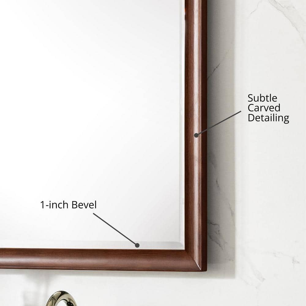 James Martin Vanities Glenbrooke 30" x 40" Mid-Century Walnut Vanity Mirror