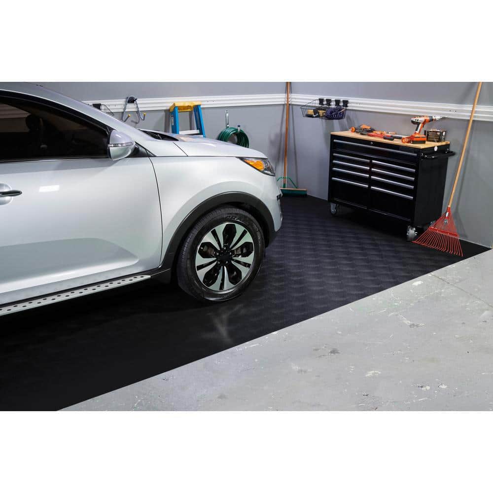 G-Floor Levant 5 ft. x 10 ft. Midnight Black Vinyl Universal Flooring