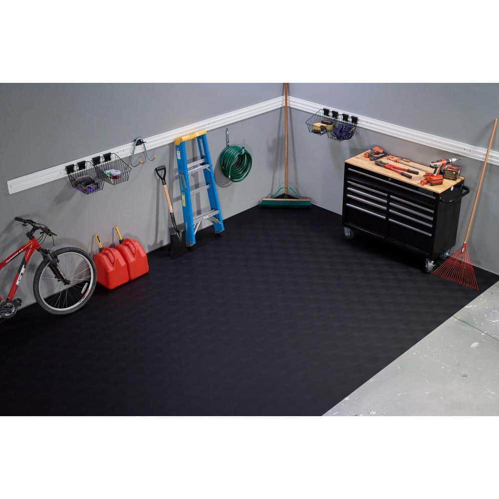 G-Floor Levant 7.5 ft. x 17 ft. Midnight Black Vinyl Universal Flooring