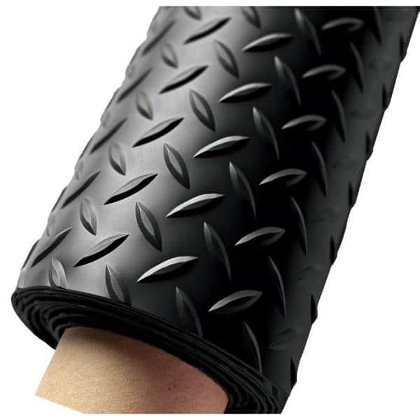 G-Floor Diamond Tread 10 ft. x 24 ft. Midnight Black Commercial Grade Vinyl Garage Flooring Cover and Protector
