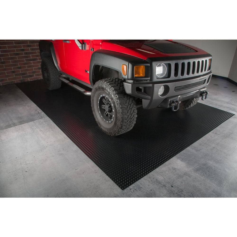 G-Floor Diamond Tread 10 ft. x 24 ft. Midnight Black Commercial Grade Vinyl Garage Flooring Cover and Protector