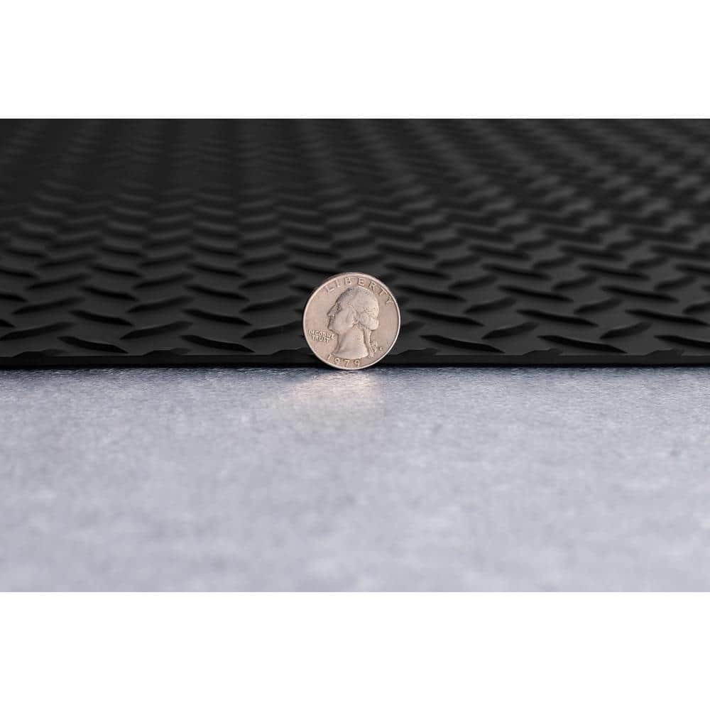 G-Floor Diamond Tread 7.5 ft. x 17 ft. Midnight Black Commercial Grade Vinyl Garage Flooring Cover and Protector