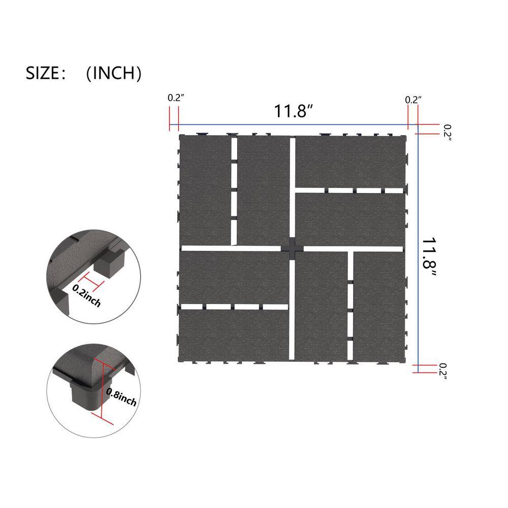 WRIGHTMASTER 1ft. x 1ft. Quick Deck Polypropylene Interlocking Deck Tile in Midnight Blue-7 (44 sq. ft. per Box)