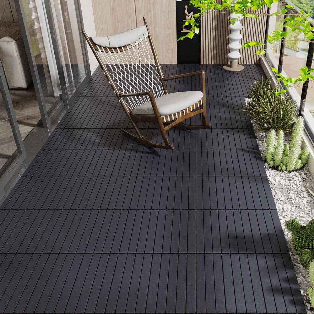 WRIGHTMASTER 1ft. x 1ft. Quick Deck Polypropylene Interlocking Deck Tile in Midnight Blue (48 sq. ft. per Box)