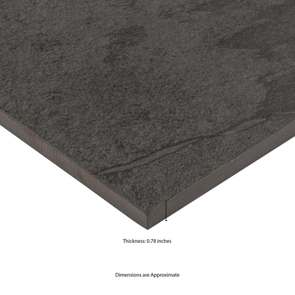 MSI Midnight Montage 2 cm. x  24 in. x 24 in. Matte Porcelain Stone Look Paver (8 sq. ft./Case)
