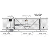Mighty Mule Medium Duty Single Swing Gate Opener with Solar Panel Combo Kit Smart Capable