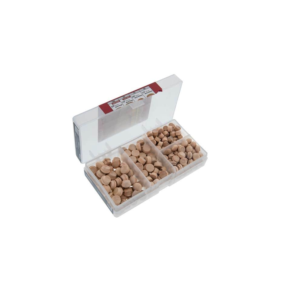 Milescraft Wood Plug Kit - Assorted Birch Plugs and Buttons (300 pieces kit)