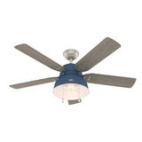 Hunter Mill Valley 52-in Matte Silver LED Indoor/Outdoor Ceiling Fan with Light Kit (5-Blade)