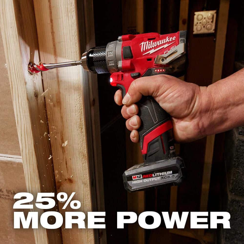 Milwaukee M12 12V REDLITHIUM High Output Battery Bundle, CP2.5 + XC5.0
