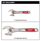Milwaukee 48-22-7400 Adjustable Wrench Set, 6 in. & 10 in. (2-Pack)