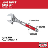 Milwaukee 48-22-7415 15 in. Adjustable Wrench, Chrome-Plated Steel