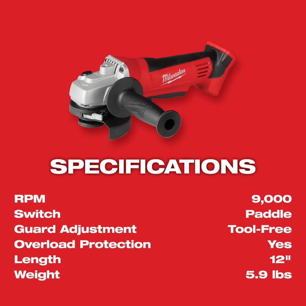Milwaukee 2680-20 M18 18V 4-1/2 in. Cordless Angle Grinder – Bare Tool