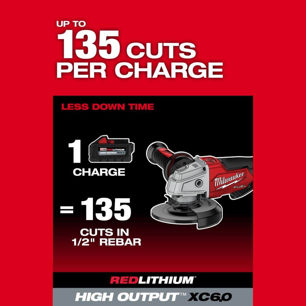 Milwaukee M18 FUEL 18-Volt Lithium-Ion Brushless 4-1/2 in./5 in. Angle Grinder Kit, Paddle Switch No-Lock with 4-1/2 in. Diamond Blade