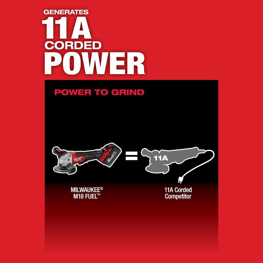 Milwaukee M18 FUEL 18V Lithium‑Ion Brushless Cordless 4-1/2 in./5 in. Grinder Paddle Switch Kit with 1/2 in. FUEL Hammer Drill (2880-22-2904-20)