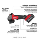 Milwaukee M18 FUEL 18V Lithium‑Ion Brushless Cordless 4-1/2 in./5 in. Grinder Paddle Switch Kit with 1/2 in. FUEL Hammer Drill (2880-22-2904-20)