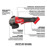 Milwaukee M18 FUEL 18-Volt Brushless Cordless 4-1/2 in./5 in. Angle Grinder with Paddle Switch and Wheel (Tool-Only)