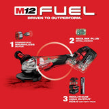 Milwaukee M18 FUEL 18V Brushless Cordless 4-1/2 in./5 in. Braking Angle Grinder Kit (2882-22 + 2888-20)