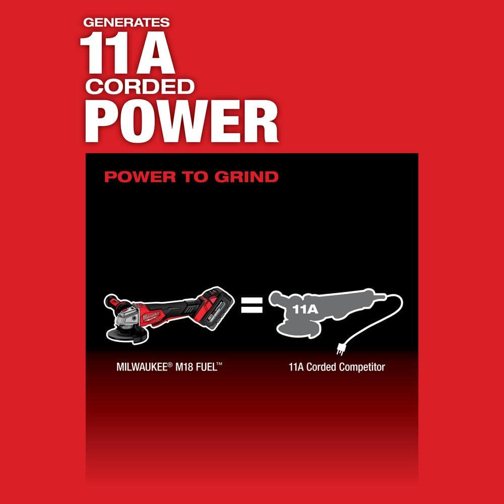 Milwaukee M18 FUEL 18V Brushless Cordless 4-1/2 in./5 in. Braking Angle Grinder Kit (2882-22 + 2888-20)