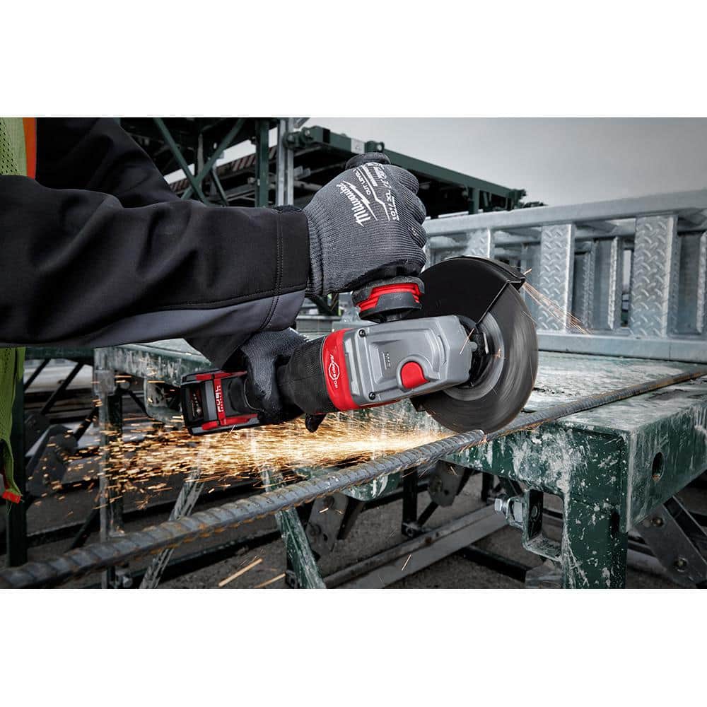Milwaukee M18 FUEL 18V Lithium-Ion Brushless Cordless 4-1/2 in./6 in. Grinder with Paddle Switch Kit and Two 6.0 Ah Battery