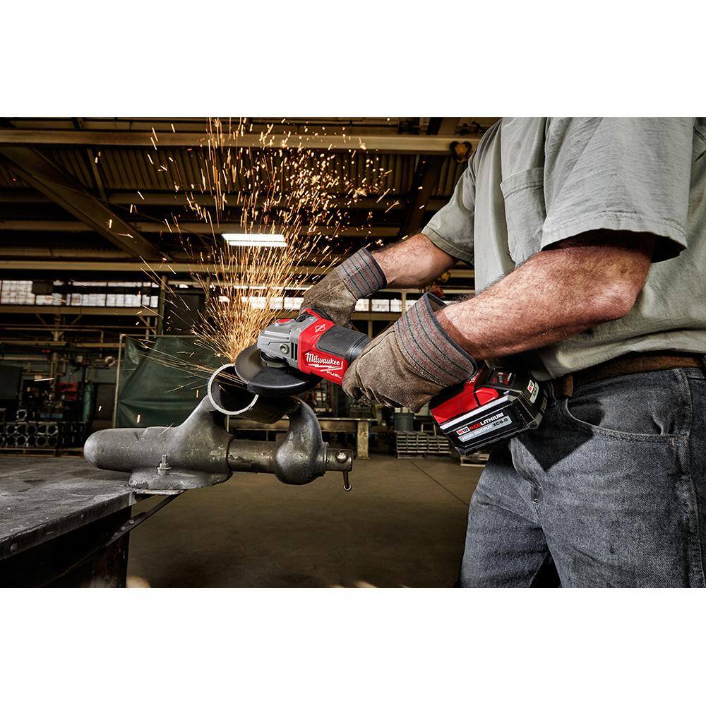 Milwaukee M18 FUEL 18V Lithium-Ion Brushless Cordless 4-1/2 in./6 in. Grinder with Paddle Switch Kit and Two 6.0 Ah Battery