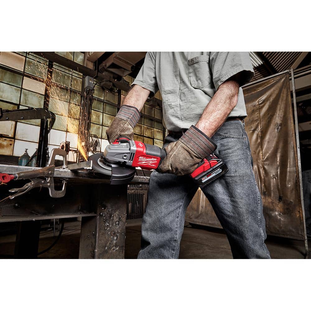 Milwaukee M18 FUEL 18V Lithium-Ion Brushless Cordless 4-1/2 in./6 in. Grinder with Paddle Switch Kit and Two 6.0 Ah Battery
